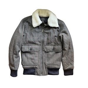 H&M tweed faux shearling bomber jacket Size XS